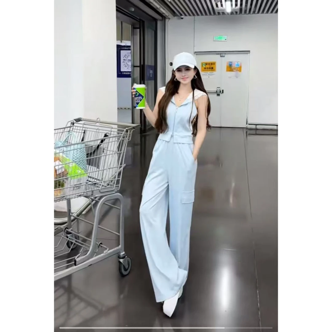 DACPAN-“水冰月”蕾丝连帽套装 马甲+长裤 2025/盼·PP 25205