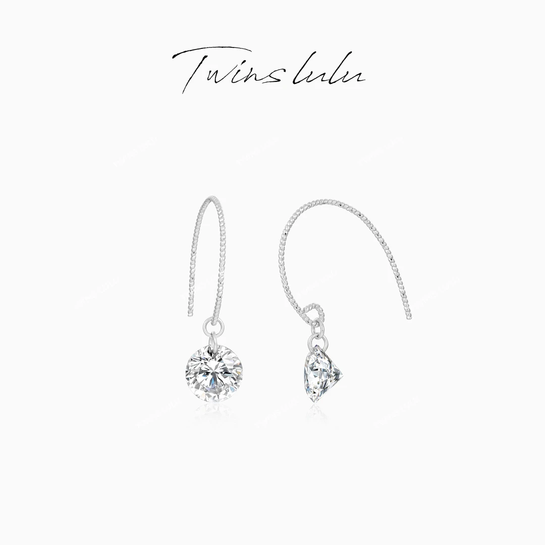 TWINS LULU 镀K金 小众设计师款个性冷淡风纽纹线条耳环TSL2237