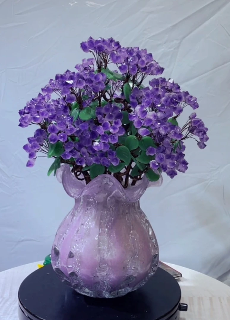 【卓越轻奢原创】加密款现代轻奢紫水晶招财百搭福禄琉璃摆件纯手工