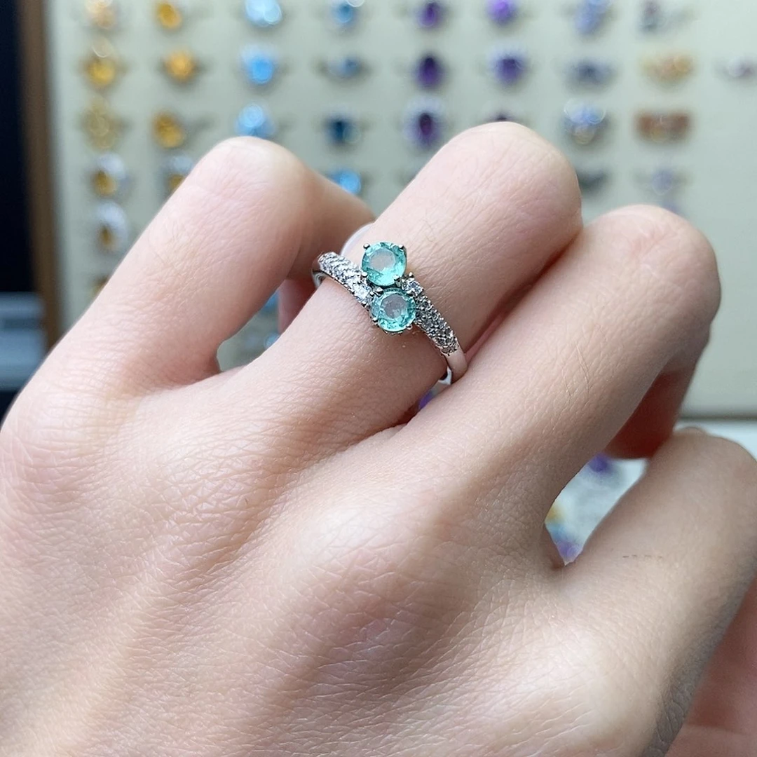 祖母绿戒指银S925镶嵌元**子（需要证书备注）