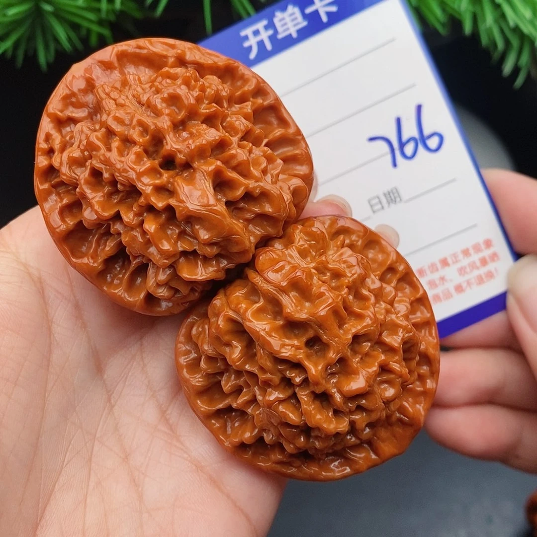用***2把件文玩核桃48官帽766