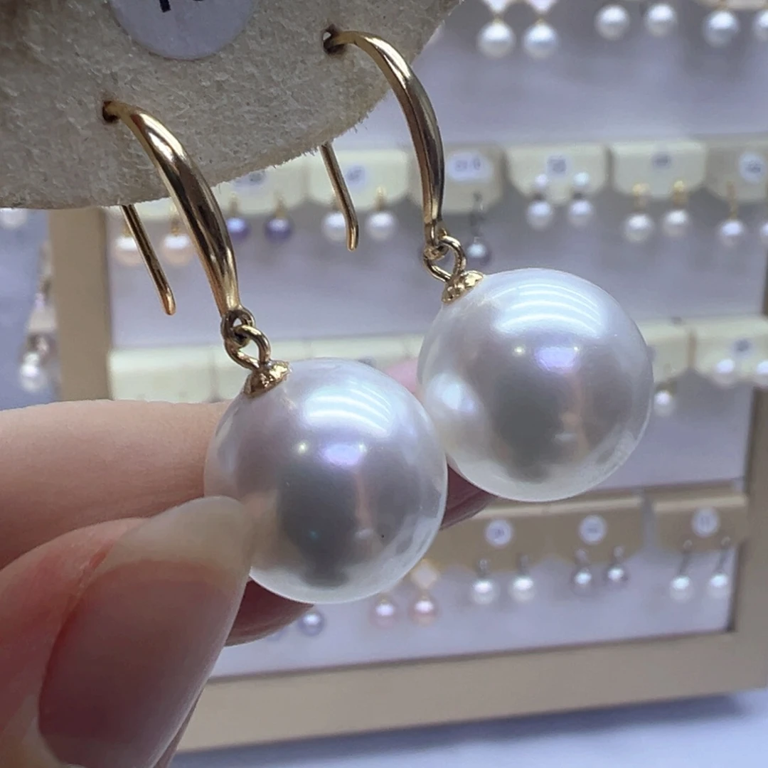 银S925镶嵌淡水珍珠耳饰