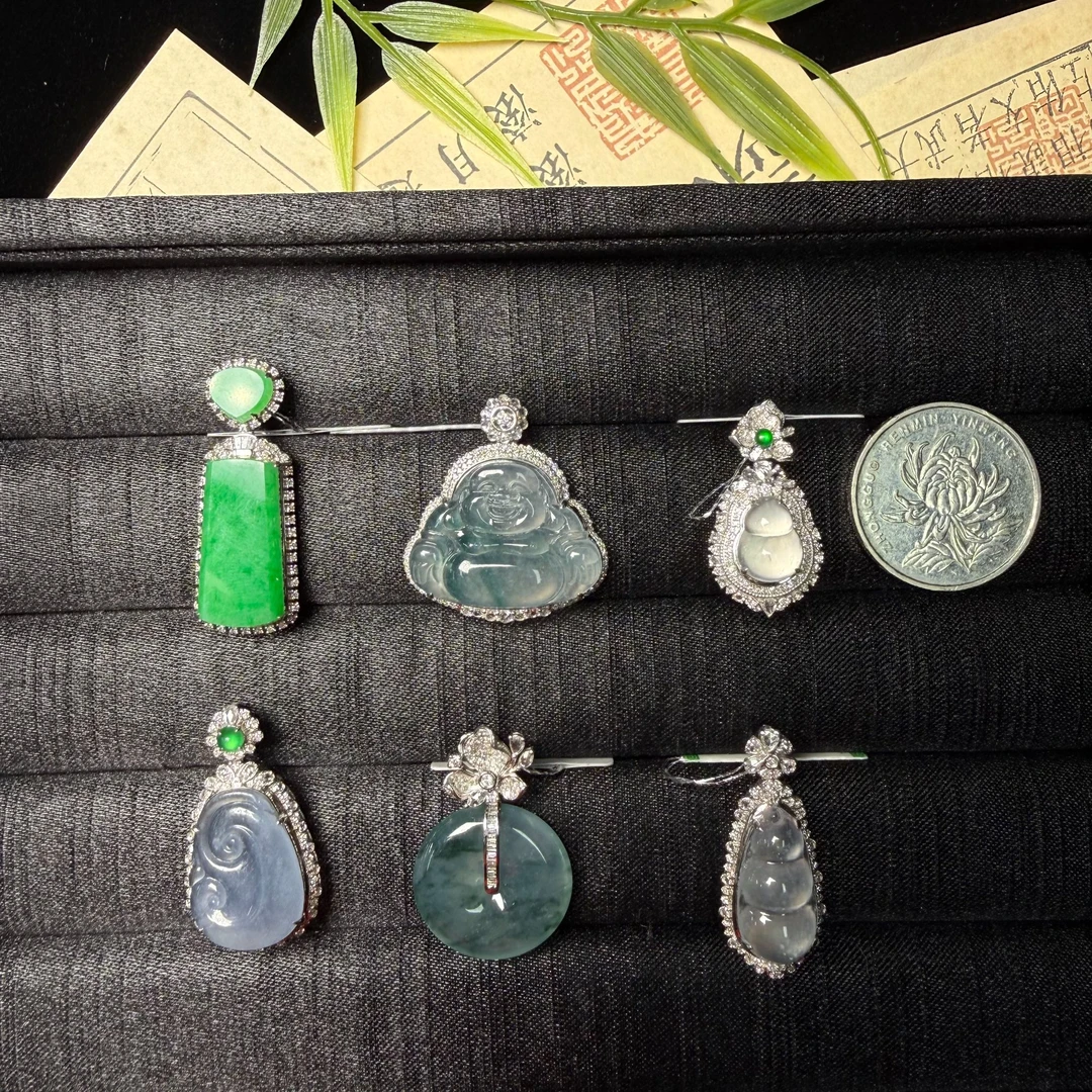 思懿珠宝 18K翡翠吊坠-13800-6-ZGM-多样性发一（紫色有色差）