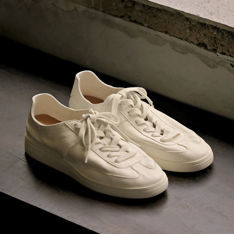 轻便薄底头层牛皮休闲板鞋2025春夏新款时尚百搭小白鞋男低帮潮鞋
