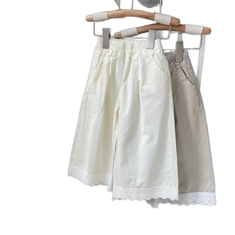 夏季女童裤子2025新款山本裤薄款休闲八分直筒裤洋气森系阔腿裤子