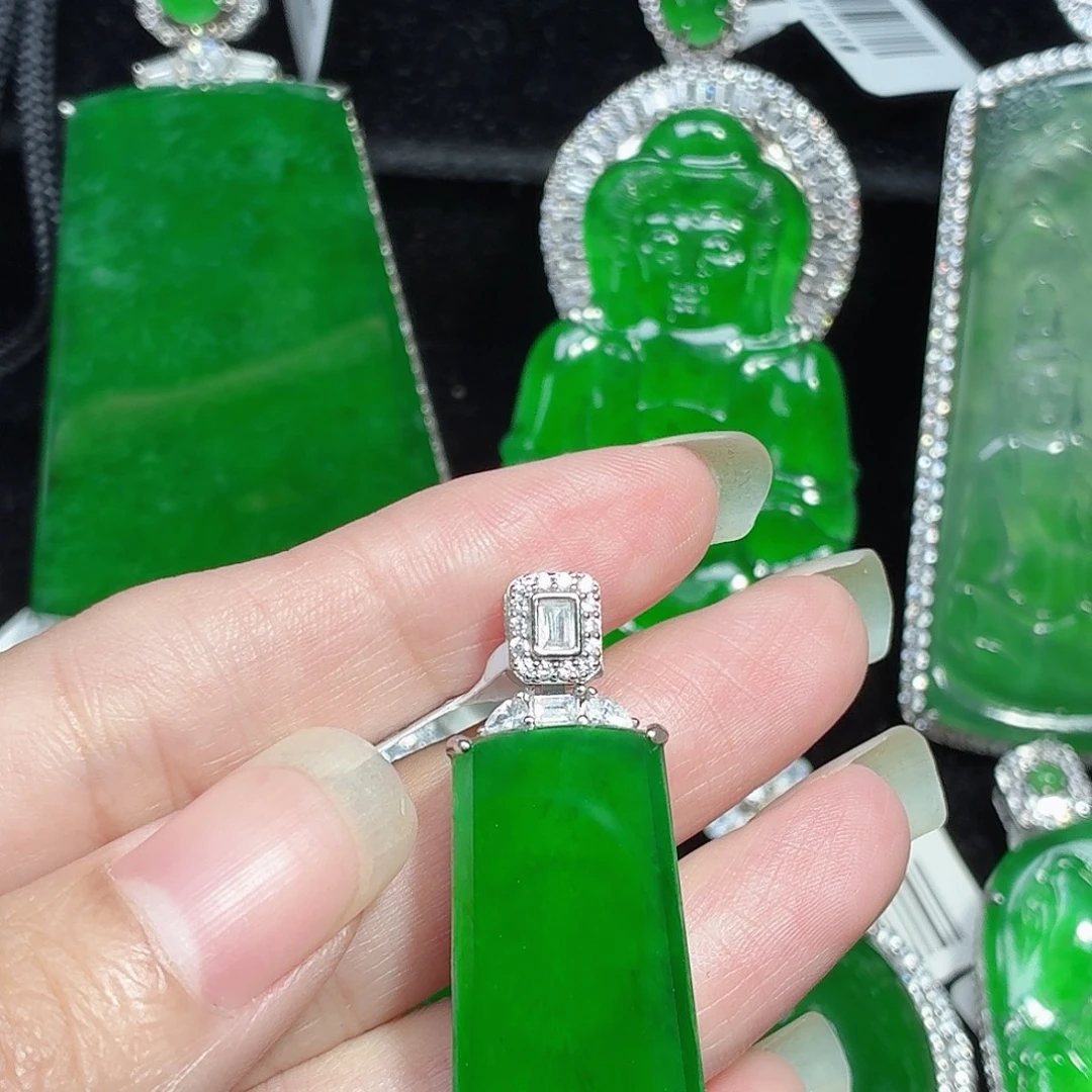 翡翠银S925镶嵌颈饰