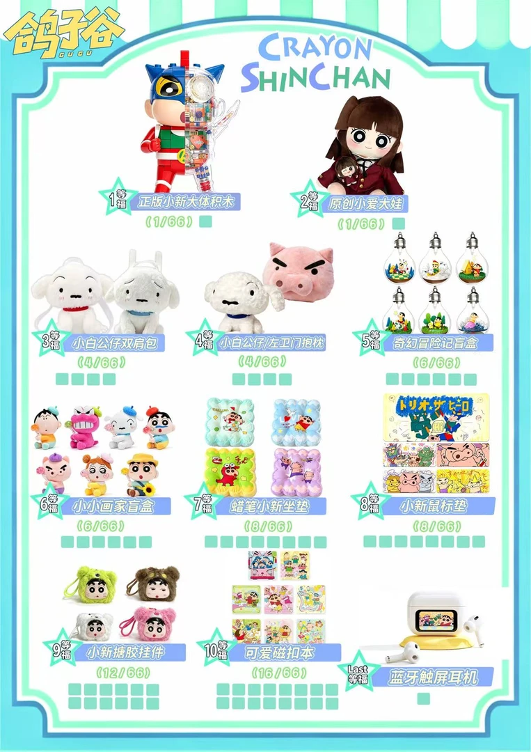 鸽子谷-蜡笔小新浮浮赏抽抽浮周边收藏盲盒卡牌(代拆