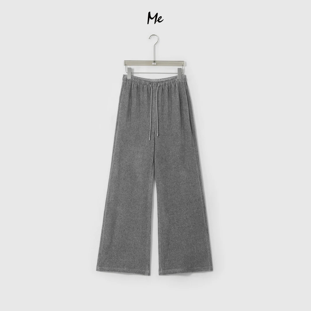 ME【北海道阔腿裤】坑条肌理舒适高腰显瘦百搭时尚休闲裤子MESA0589
