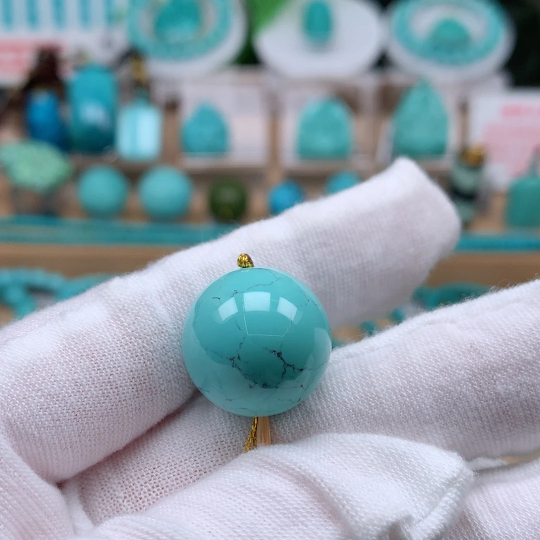 未镶嵌绿松石珠宝奇石18.5mm