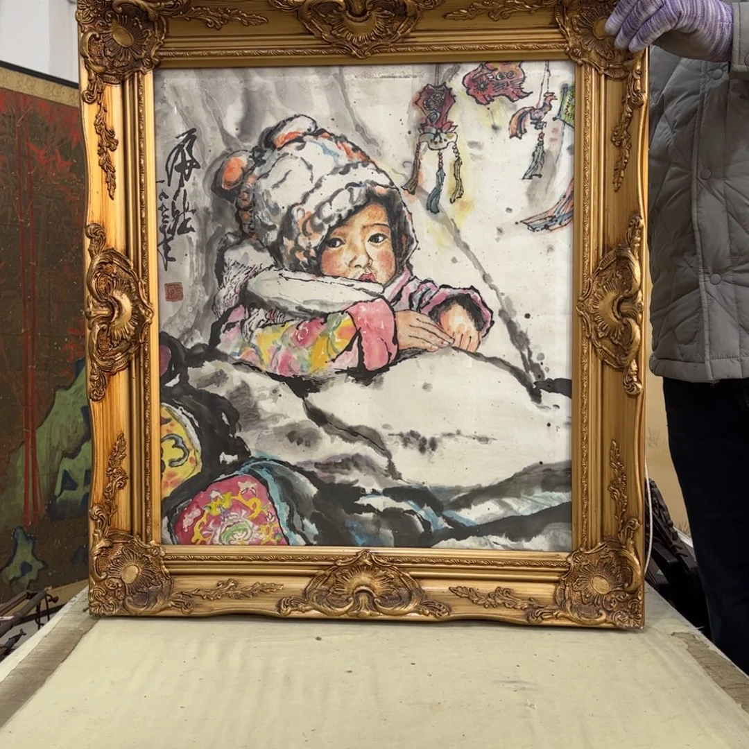 临***哥绘画屏风框画茶空间设计