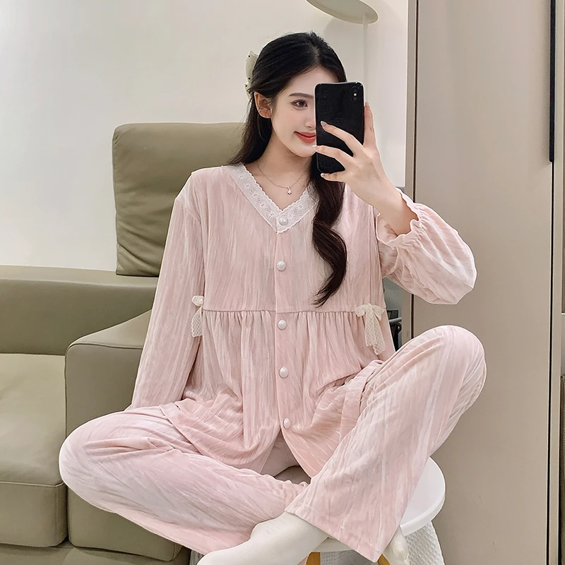 秋冬季月子服孕妇哺乳睡衣产后保暖春秋款宝宝绒喂奶家居服套装