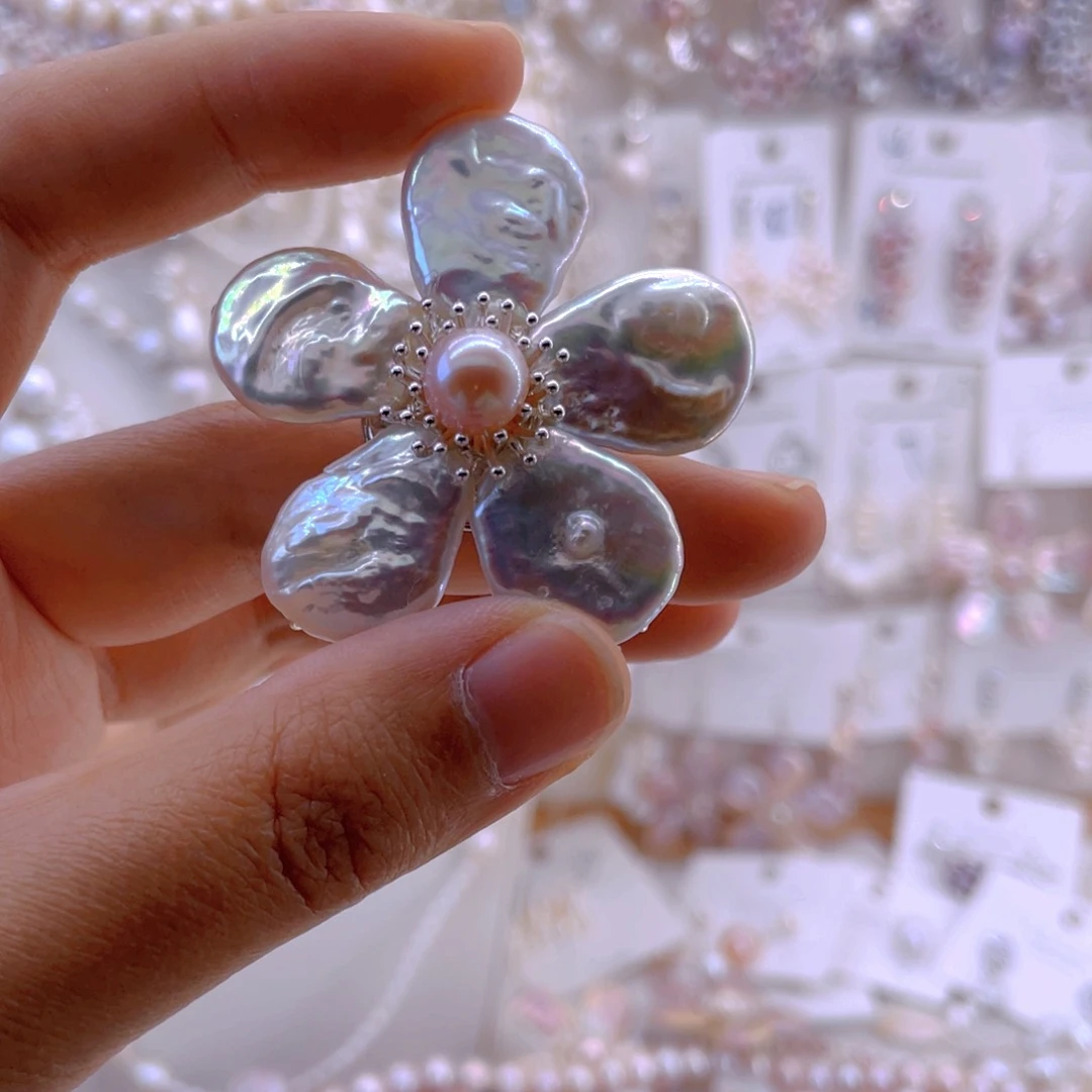 未镶嵌耳饰淡水珍珠胸针