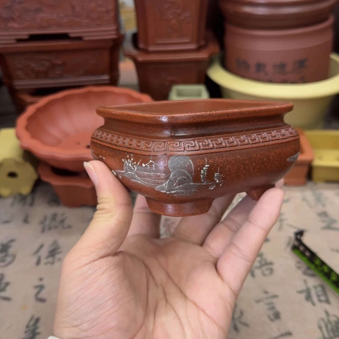 紫砂花盆宜兴紫砂正品8x4