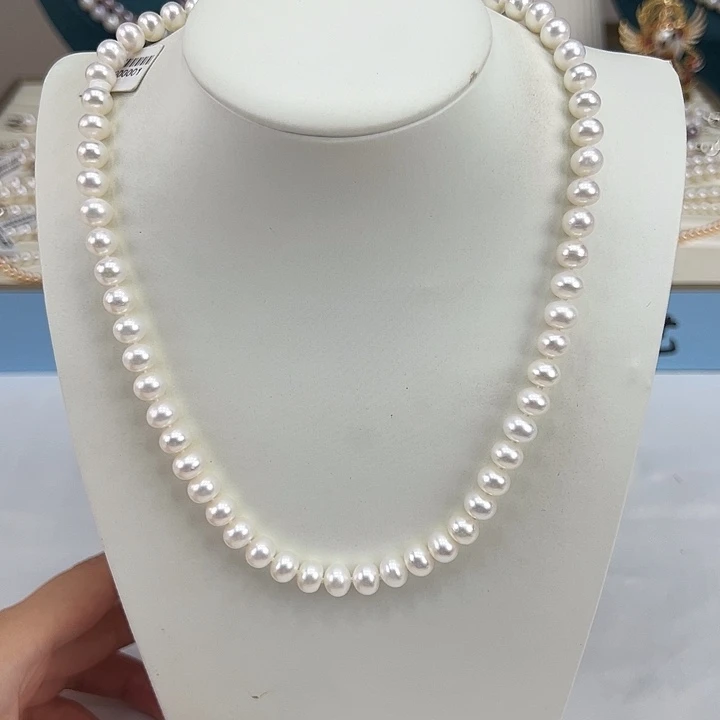淡水珍珠银S925镶嵌颈饰➕8极光冷白