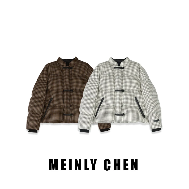 【MEINLY  CHEN】【中式格子】高端设计师款时尚百搭鹅绒服8250404