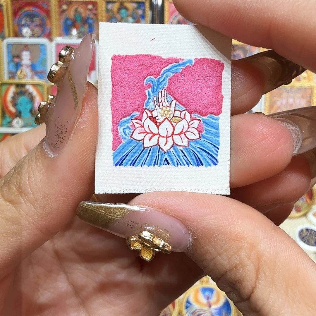 吊坠热贡纯手绘唐卡非遗文化