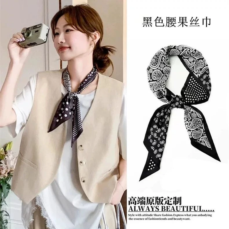 围巾女款爆款2025新款网红款长条丝巾窄条小丝巾搭配衣服丝带脖饰