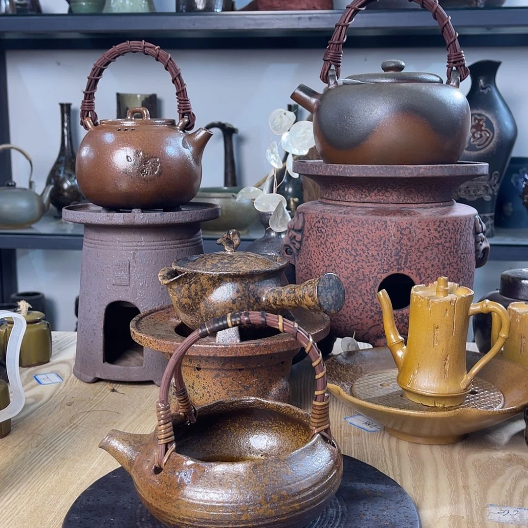 碟紫砂粗陶实用茶器