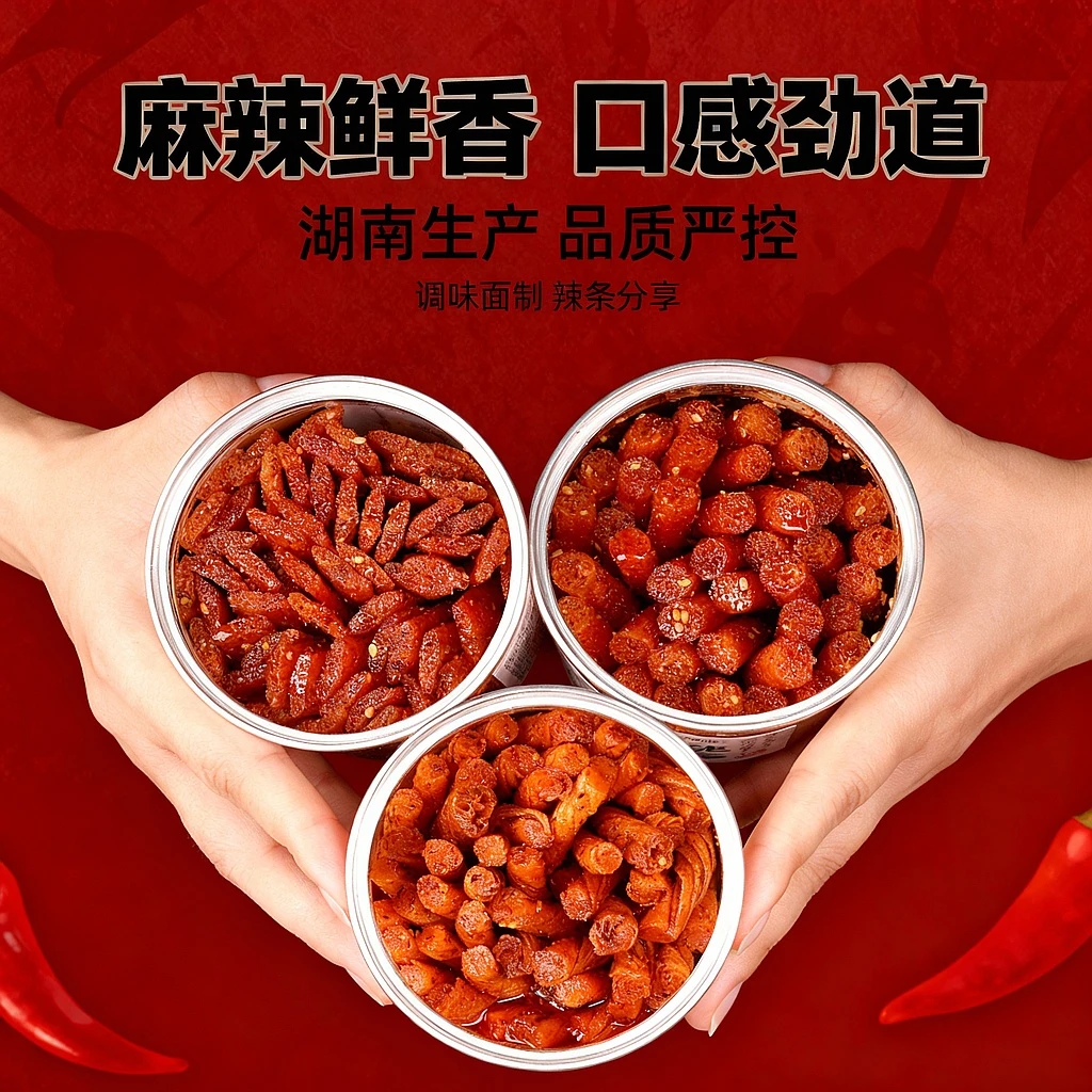 赛一网红罐装辣条追剧儿时休闲怀旧网红爆款正宗罐装辣味零食