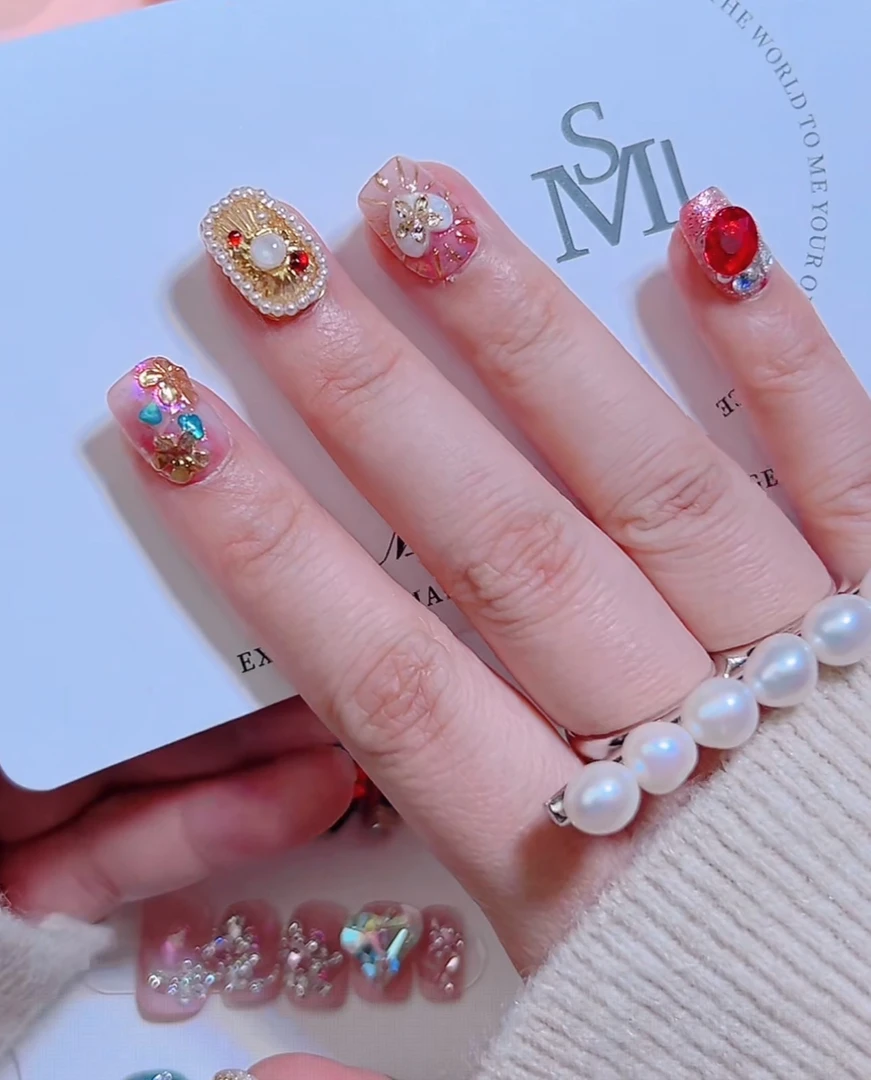 满饰纪|S409「」轻奢钻饰超闪穿戴甲手工穿戴甲堆钻