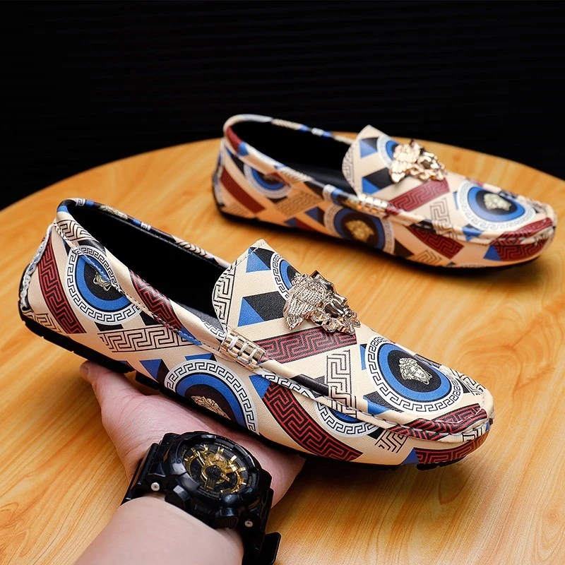 欧洲站百搭真皮一脚蹬豆豆鞋男鞋子2025秋季新款潮牌开车皮鞋青年