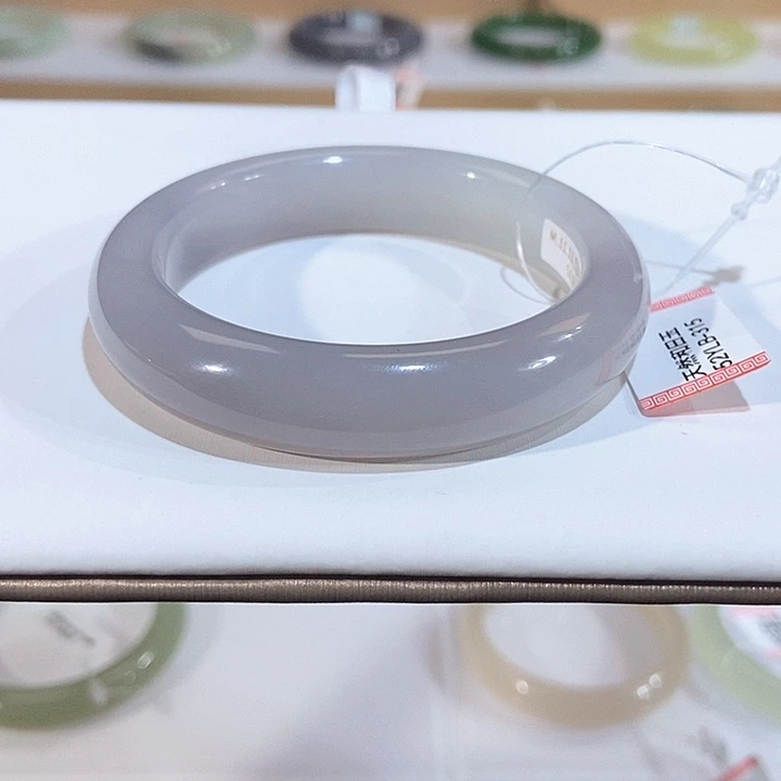 和田玉未镶嵌手镯冰紫渐变宽版