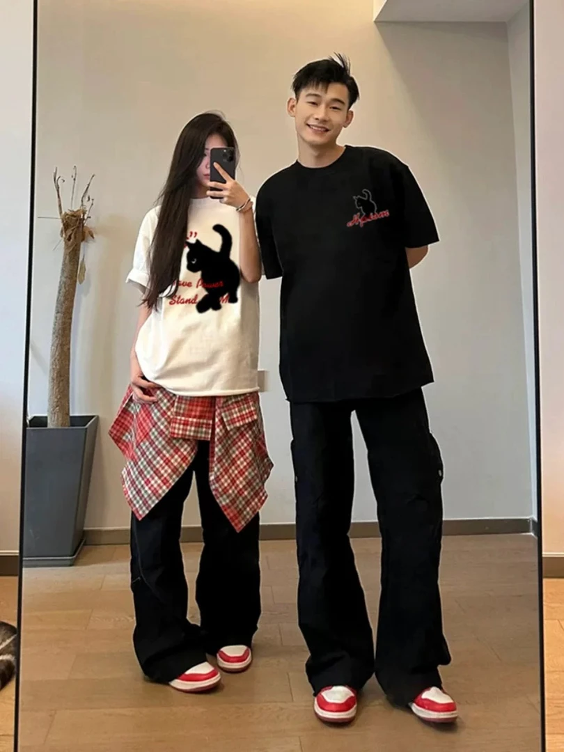 特别的情侣装夏季t恤男2024新款潮流disoo设计感不一样夏装短袖女