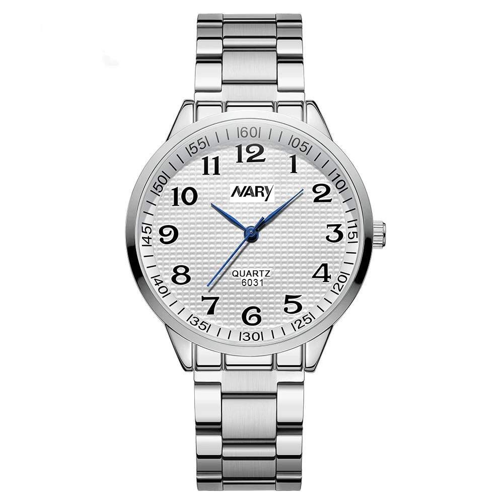 耐瑞/NARY名匠系列气质时尚数字大表盘百搭简约男士腕表6031