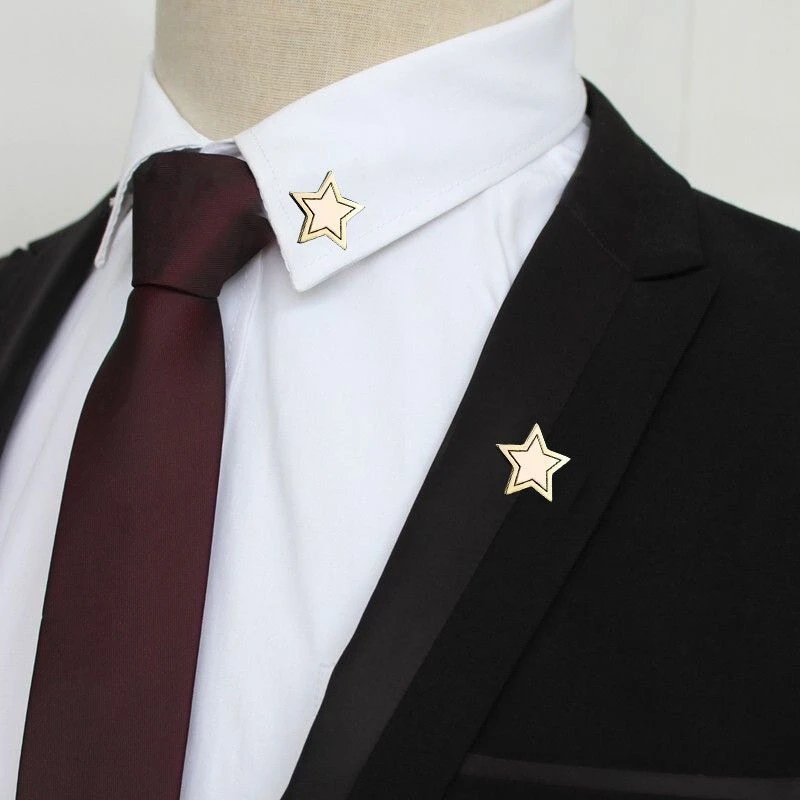 合金胸针 小香风五角星刺马针防走光别针精致小巧西装大衣配饰