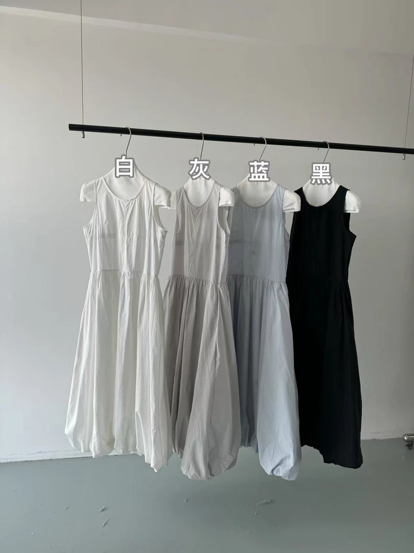 8861  韩系简约甜美花苞连衣裙 w（裙长116）