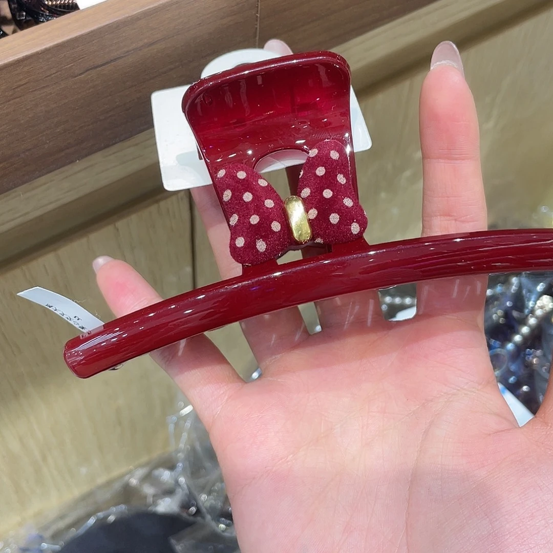 布艺非金属红波点13抓