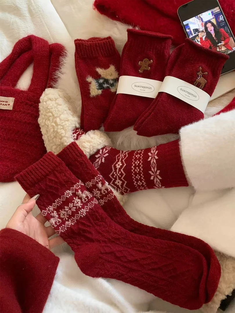 （个）  2026花田兔纯棉加厚保暖袜子中筒袜