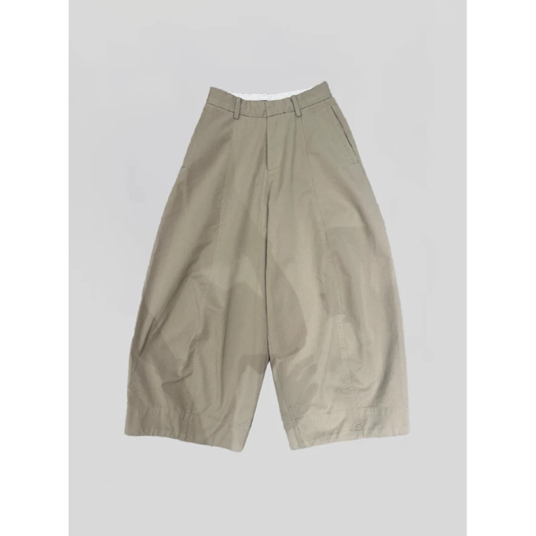 早秋新款韩版时尚通勤小众设计师阔腿百搭休闲裤纯色宽松显瘦裤子