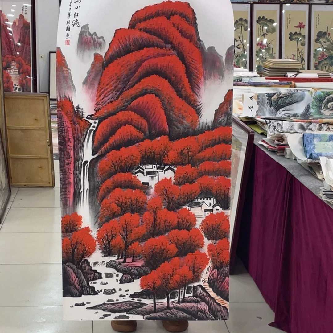 国画纯手绘的花鸟山水