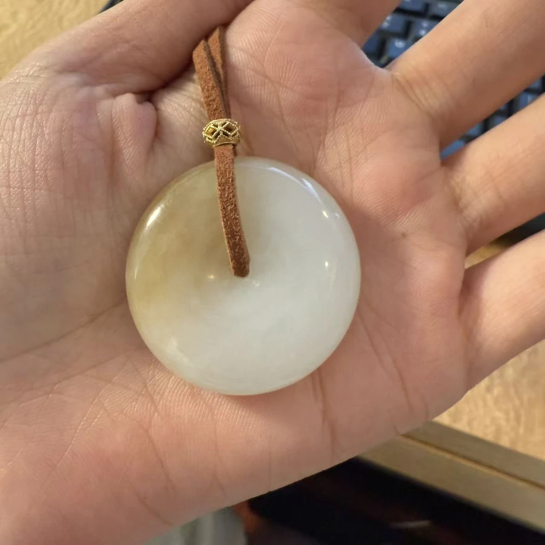 【德巧家】和田玉糖白平安扣温婉款（多样性发货 发一个）