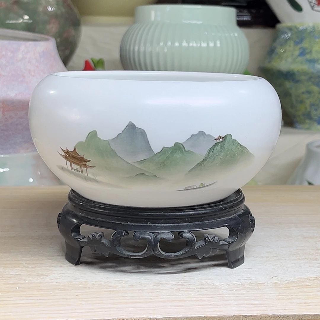 陶瓷绿植多肉微瑕花盆外口径：12*7.5无孔