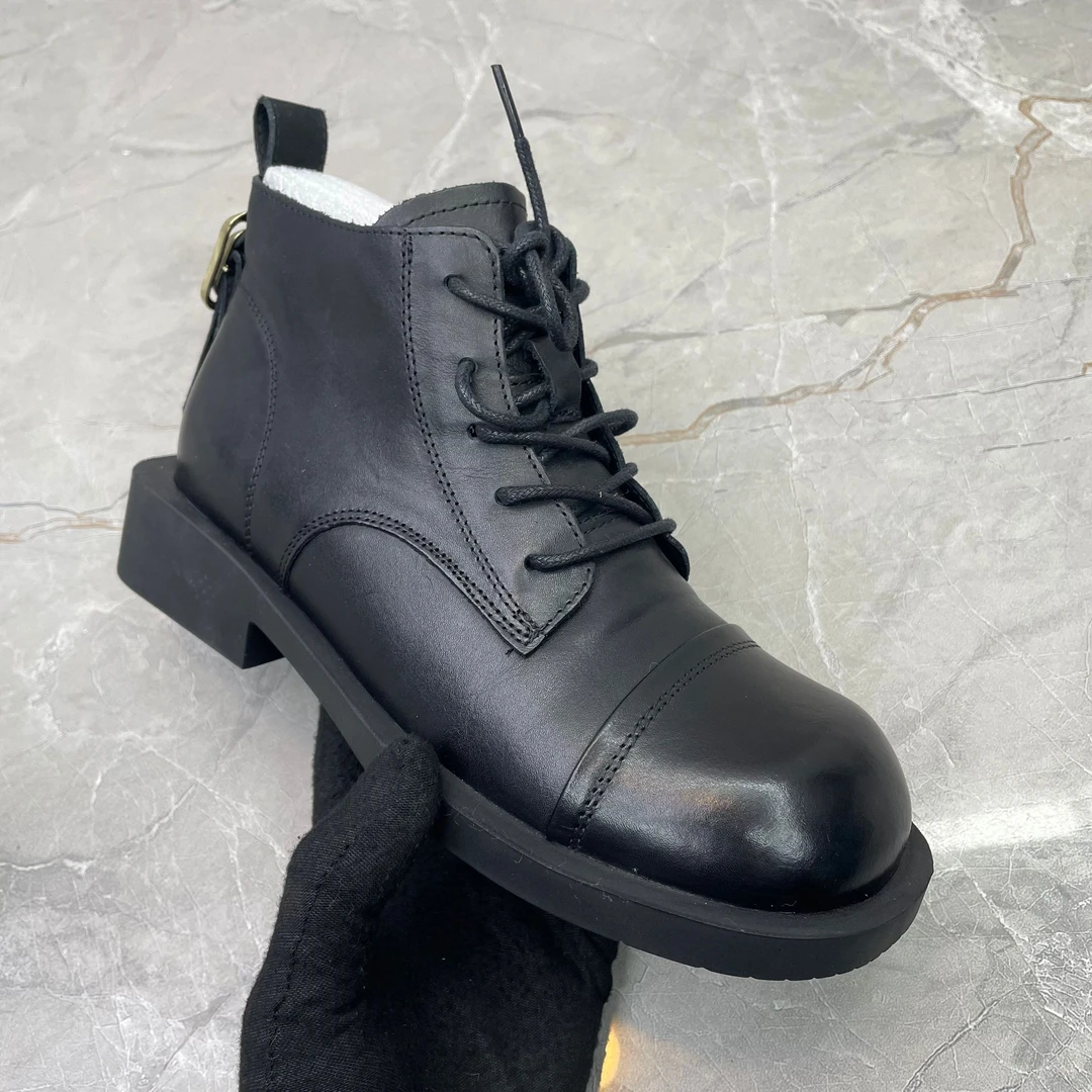 d（孤品）36码粗跟女靴(牛皮)1723-1