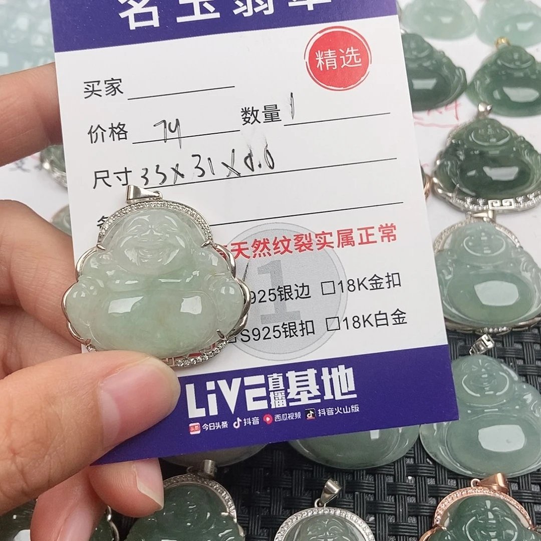 翡翠银S925镶嵌颈饰