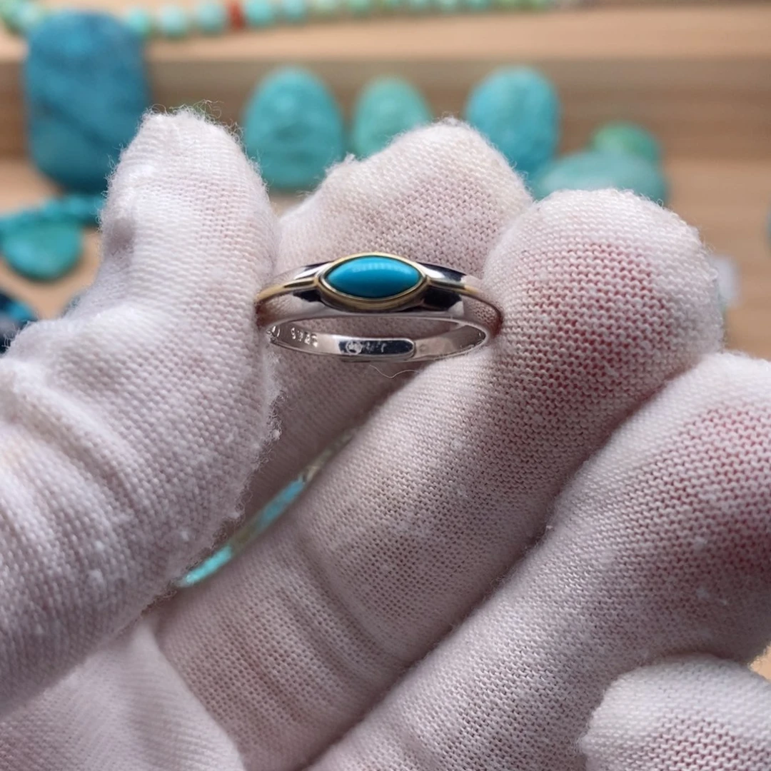 绿松石银S925镶嵌挂件