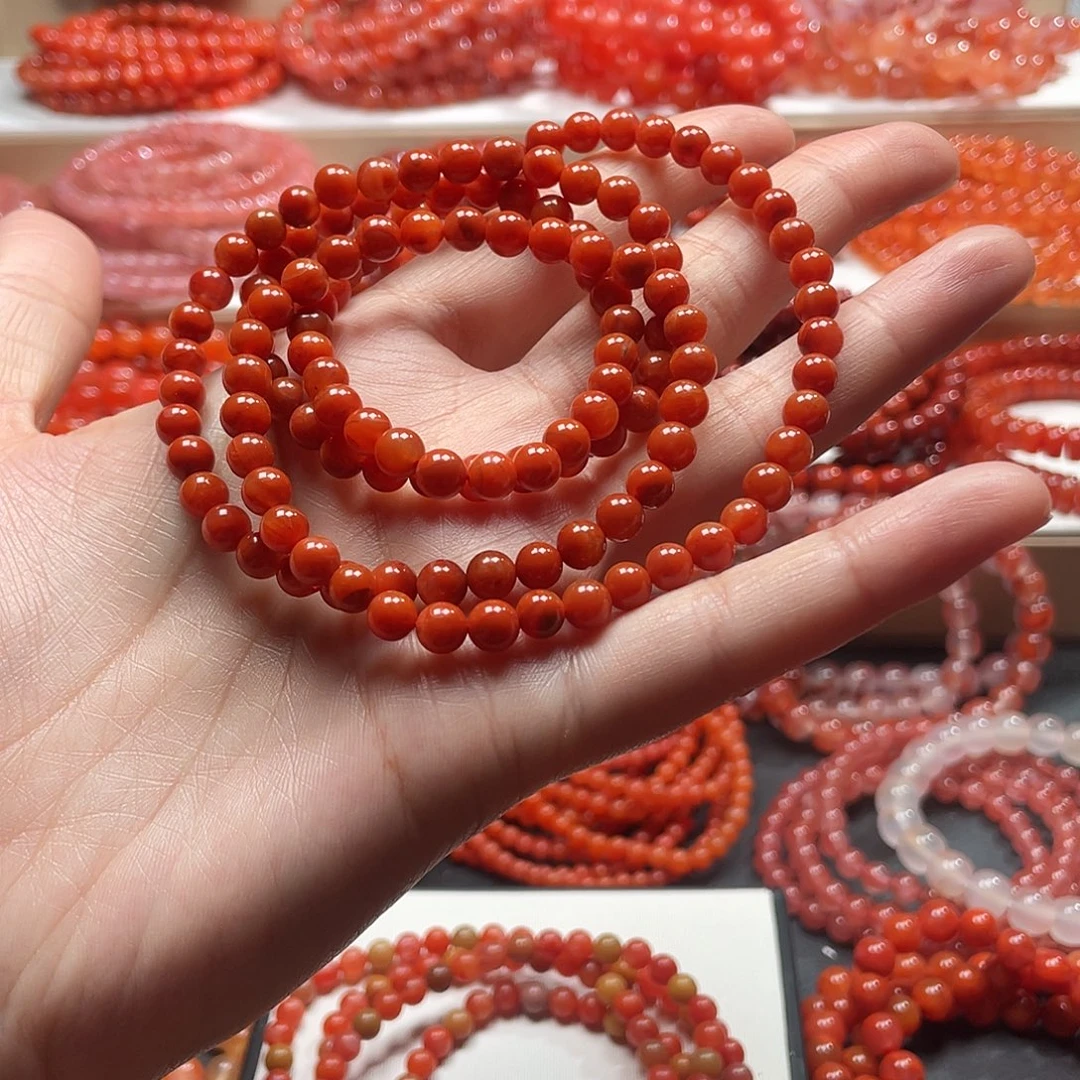 南红玛瑙未镶嵌手链