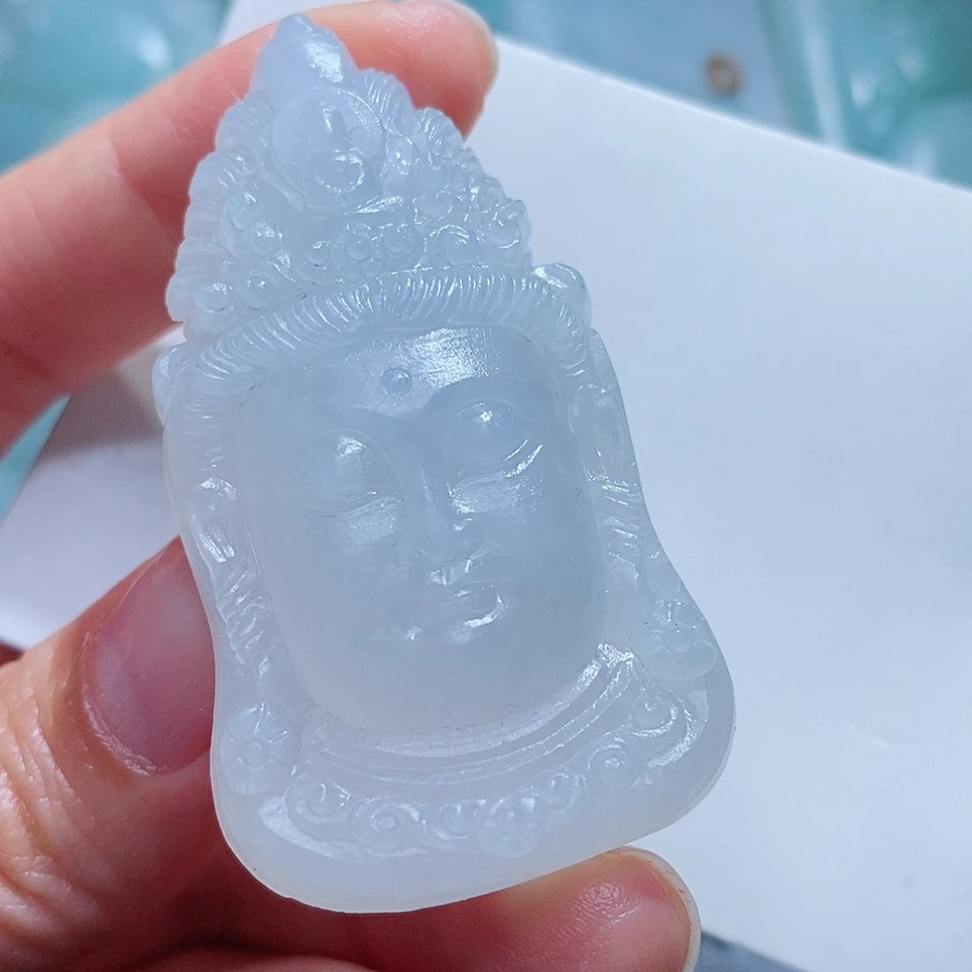 定制翡翠未镶嵌毛货付款后确认抛光