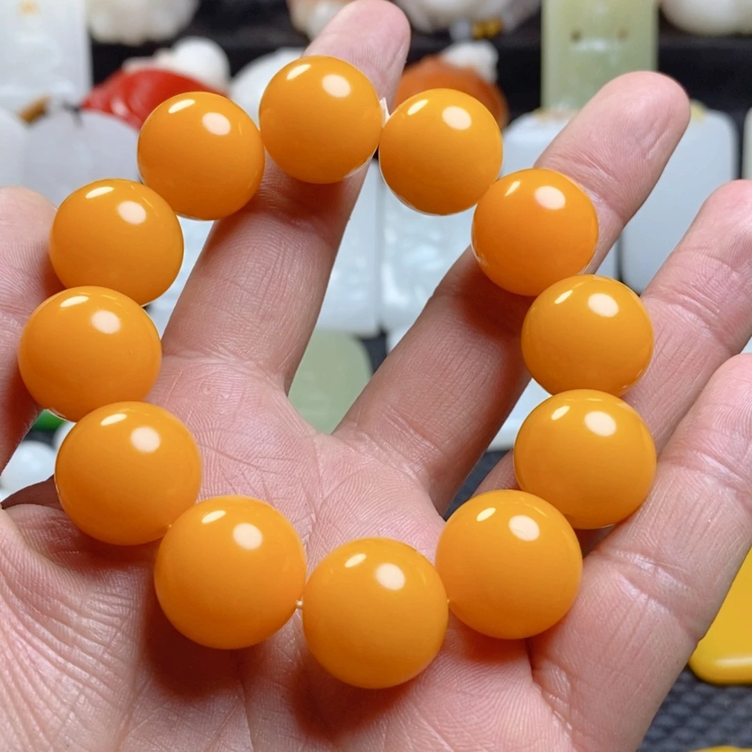 鸡油黄手串，直播间截图