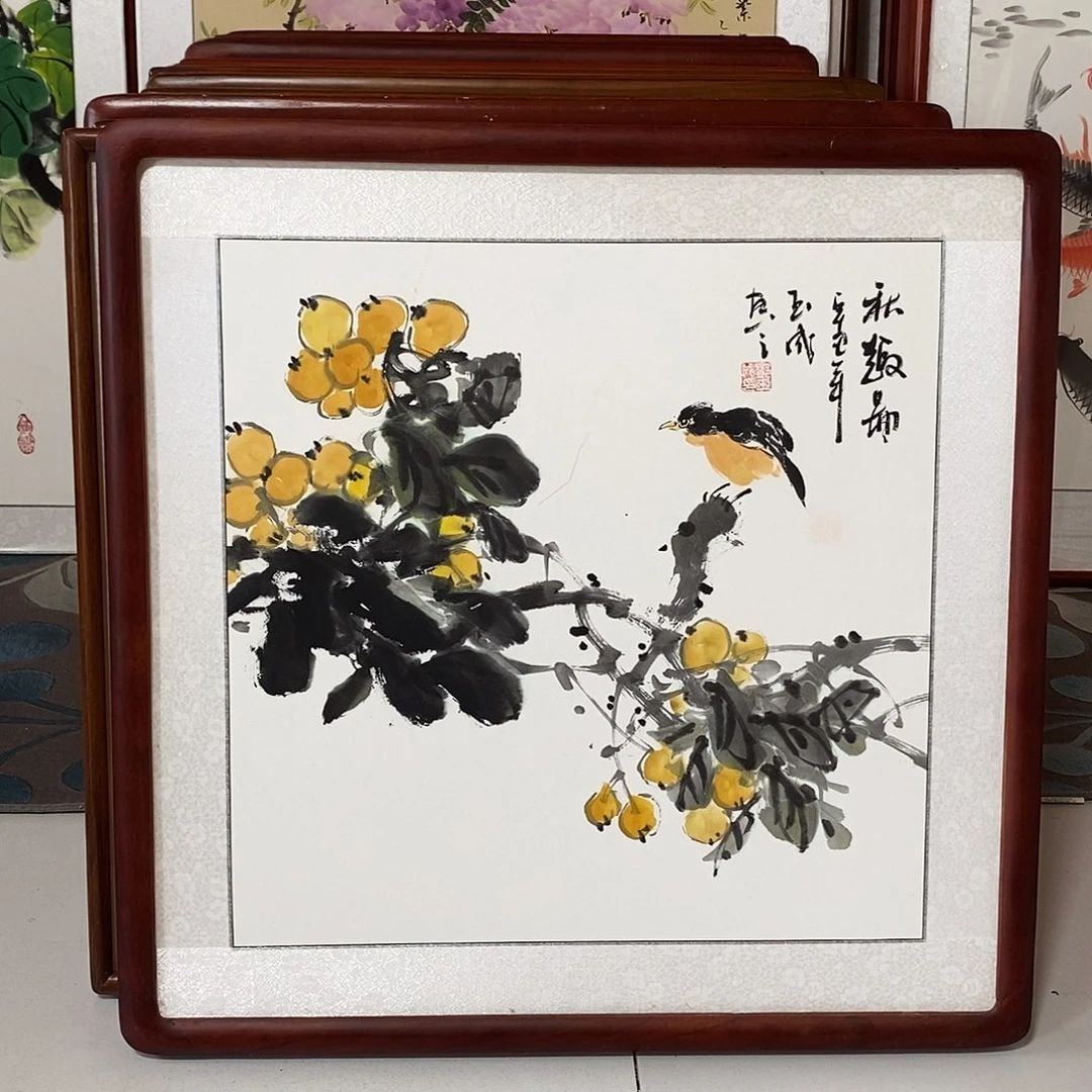 国画带框尺寸62✖️62厘米手绘包邮