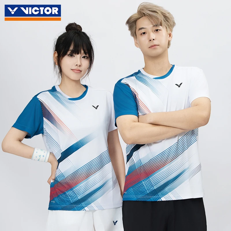VICTOR胜利羽毛球服威克多正品易干男女比赛训练服短袖59110