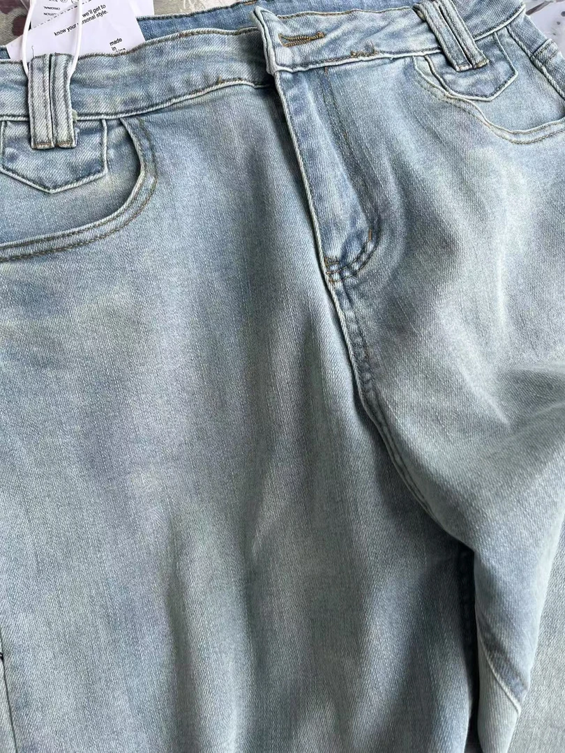 【竹三店】9309浅色牛仔直筒裤