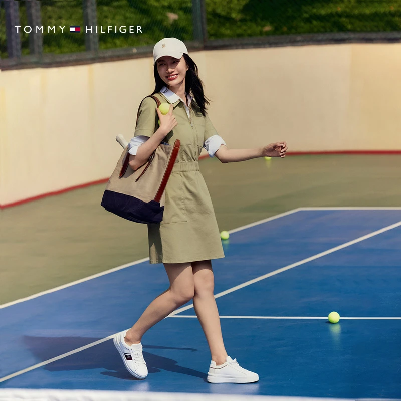 【复古工装风】Tommy25夏季女装斜纹收腰显瘦衬衫裙连衣裙04316