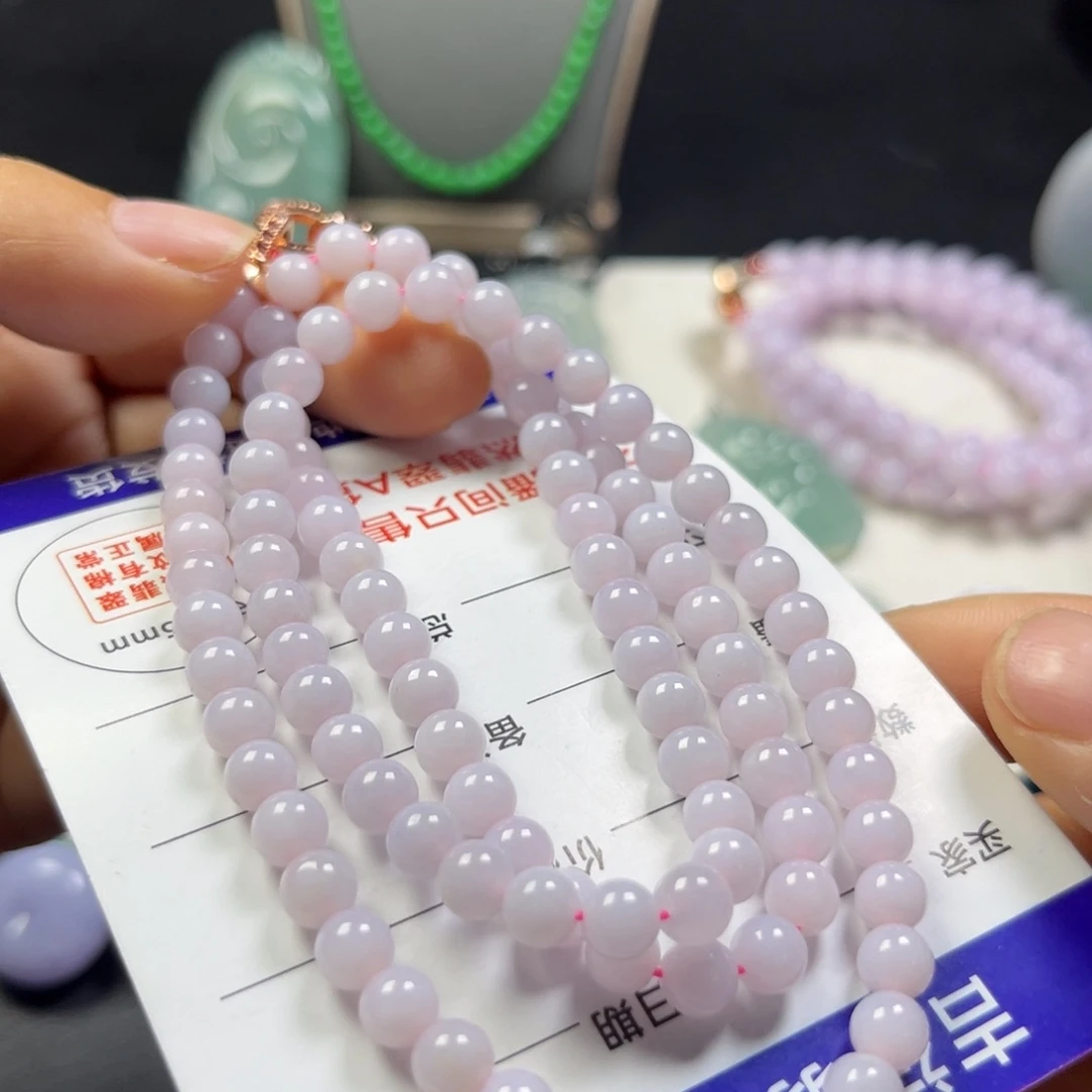 翡翠未镶嵌颈饰项链