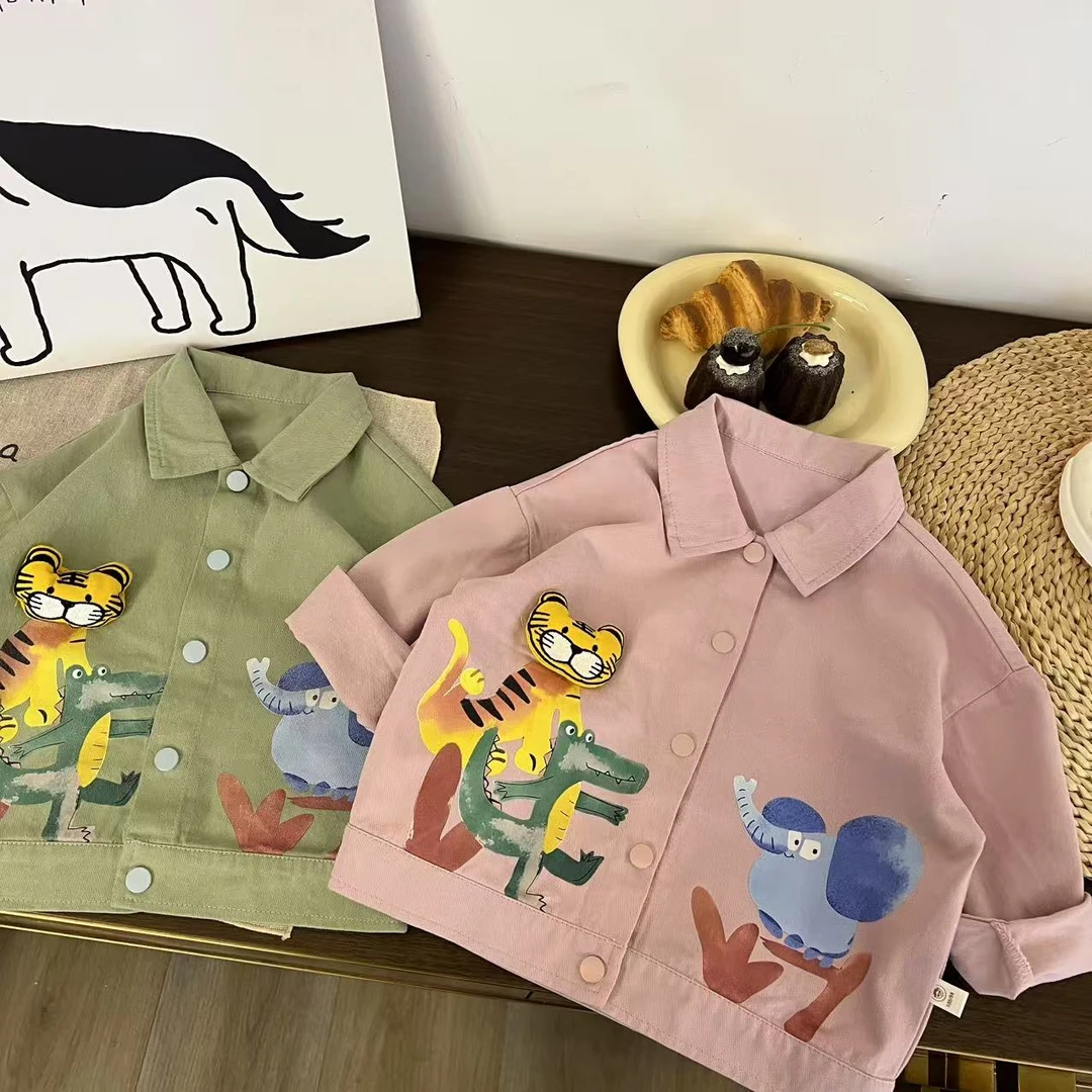 儿童春秋卡通立体老虎头梭织夹克H1959