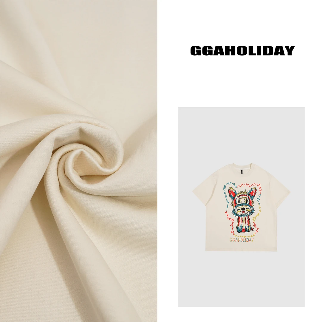 【上新】GGAHOLDIAY 时尚宽松休闲百搭复古印花小狗T恤-152416