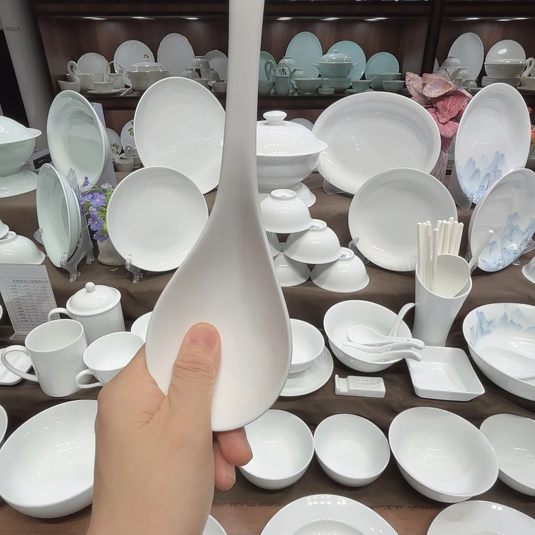 瓷高白泥大勺1个餐具